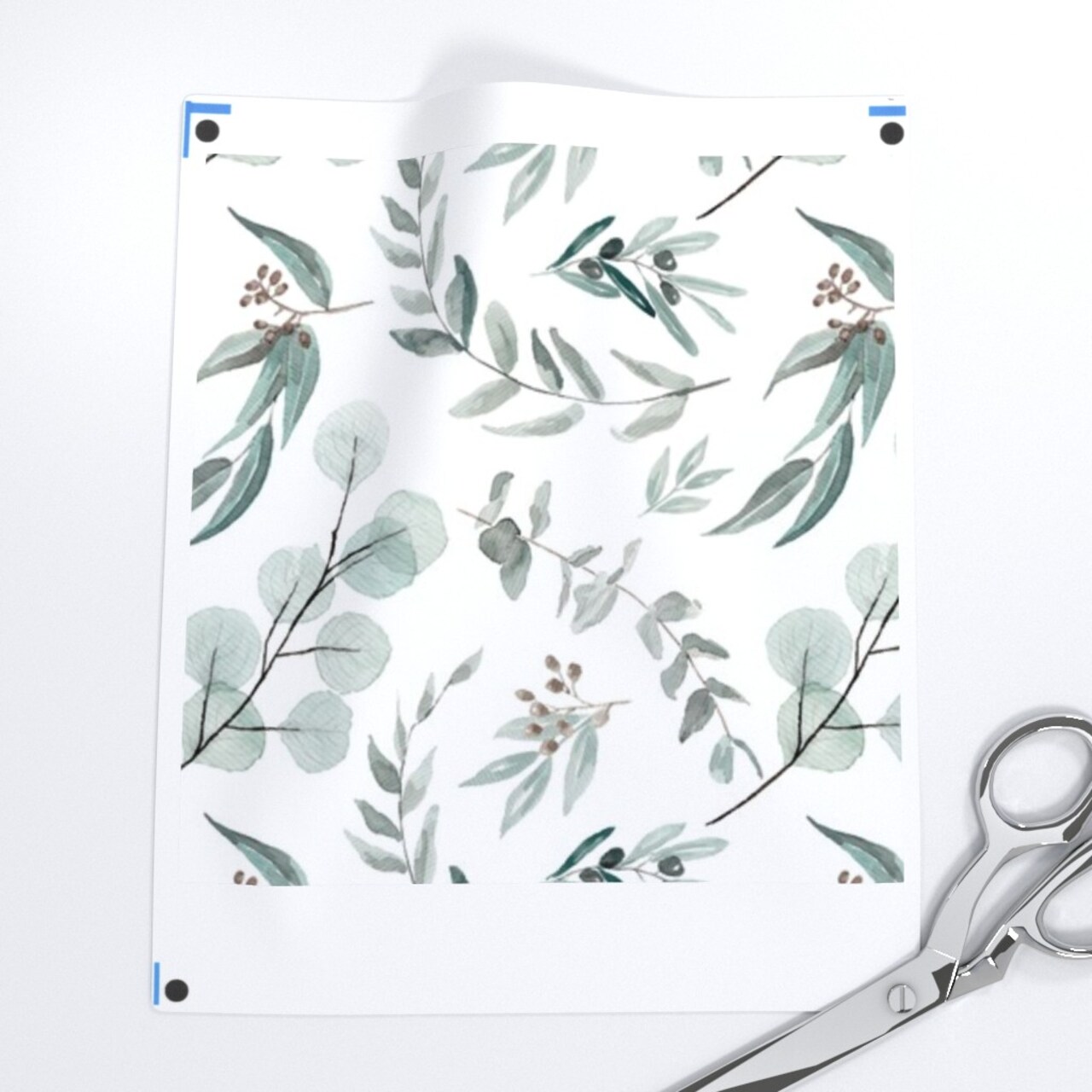 Australian Eucalyptus Leaves Botanical Flora Rustic Farmhouse White Green Watercolor Greenery Custom Pre-pasted Wallpaper by Spoonflower Pre-Pasted Wallpaper 2FT Wide